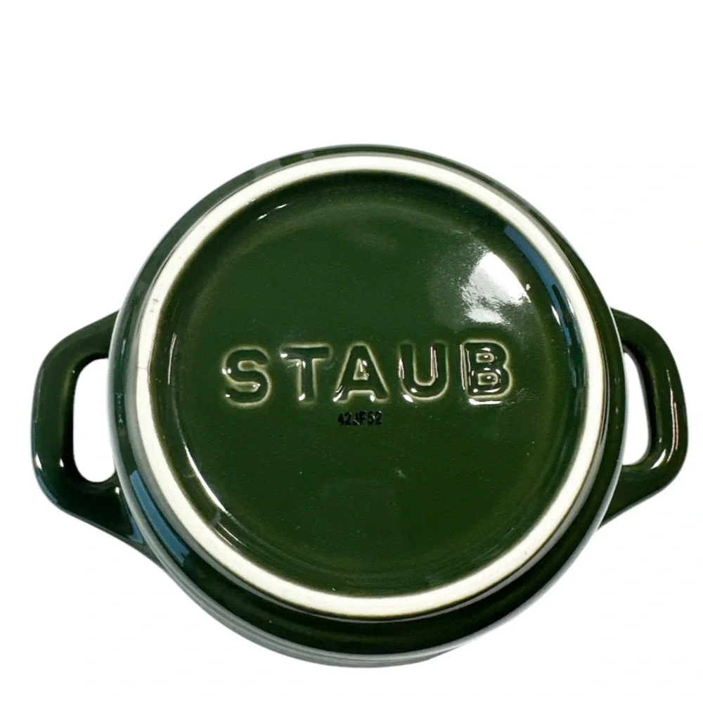 NEW VHTF Staub BASIL MINI ROUND CERAMIC COCOTTE 10cm